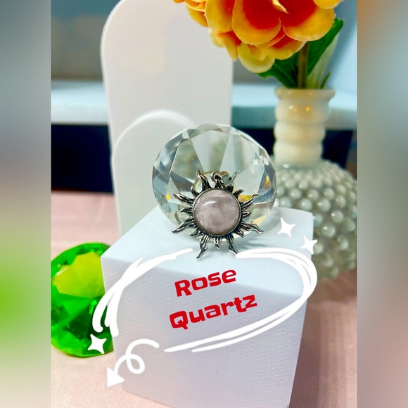 5 pc Random Healing Stone Pendant Semi Precious Stones Sun shape - Picture 5 of 12